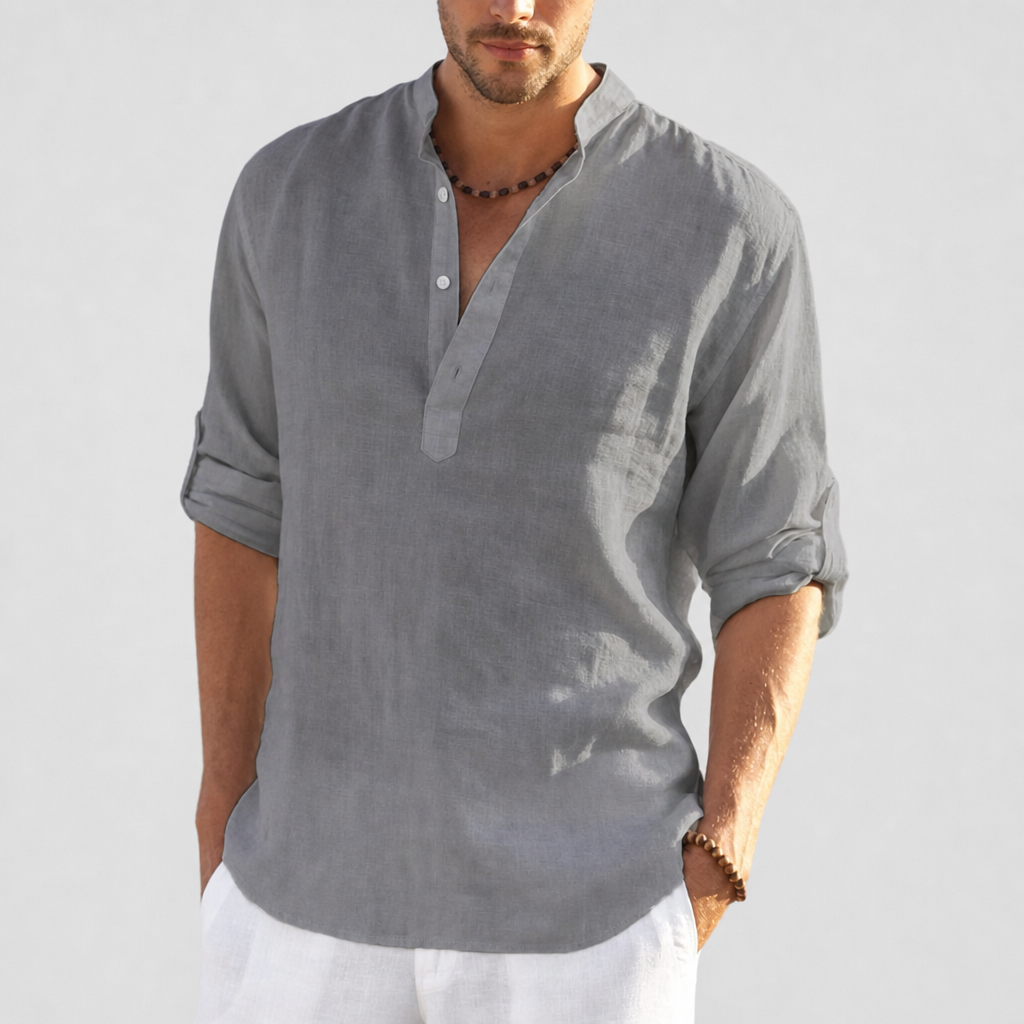 Thomas | Monreale Linen Henley Shirt