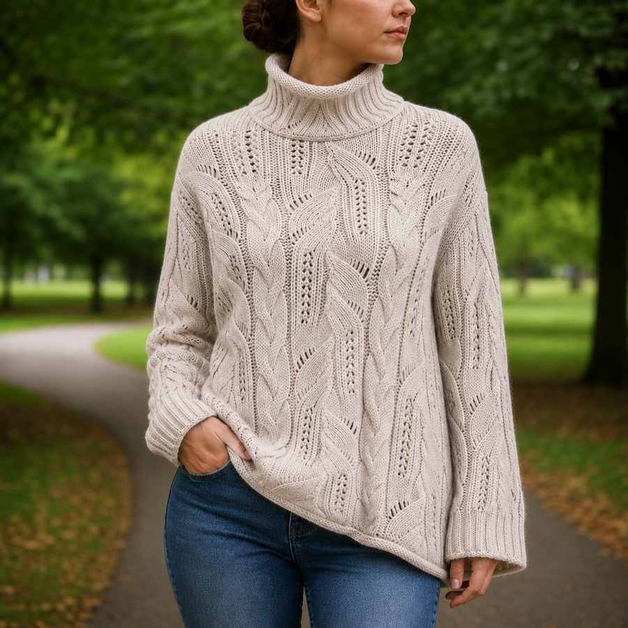 Valerie | Braga Cable Knit Turtleneck Sweater