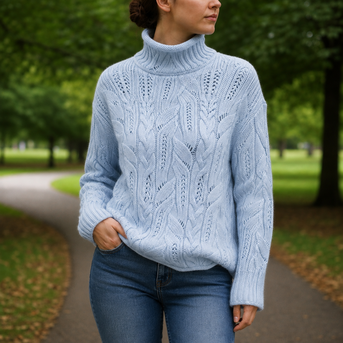 Valerie | Braga Cable Knit Turtleneck Sweater