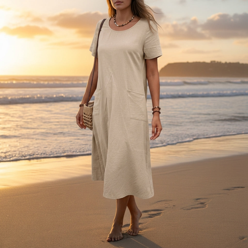 Victoria | Hondarribia A-Line Pocket Midi Dress