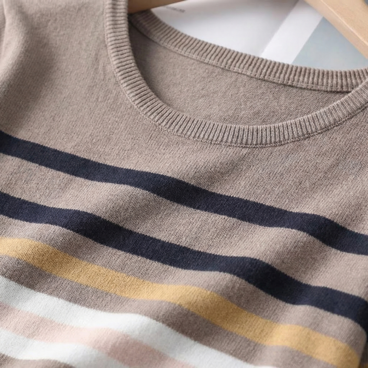 Victoria | Minda Striped Knitwear Pullover Sweater