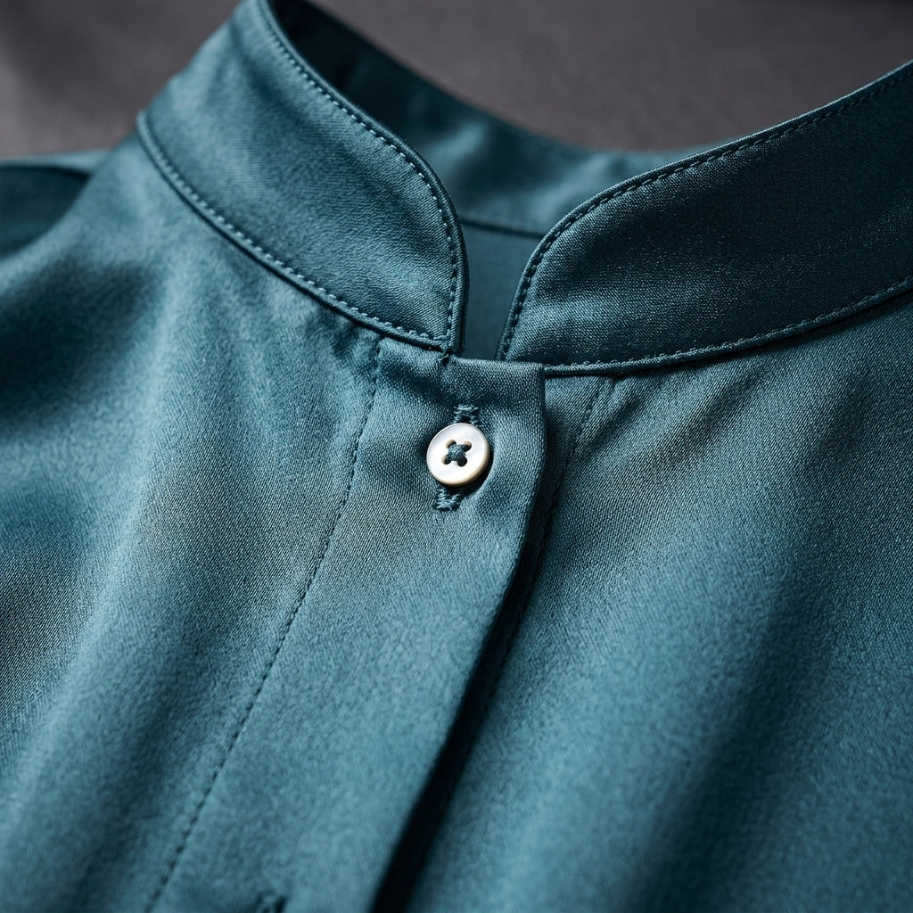 Violet | Fontaine Stand-Collar Blouse