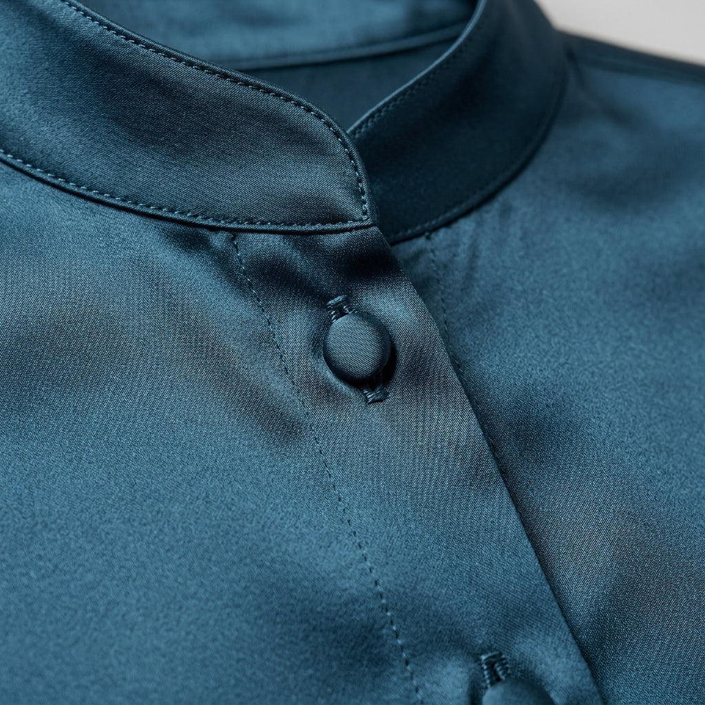 Violet | Fontaine Stand-Collar Blouse