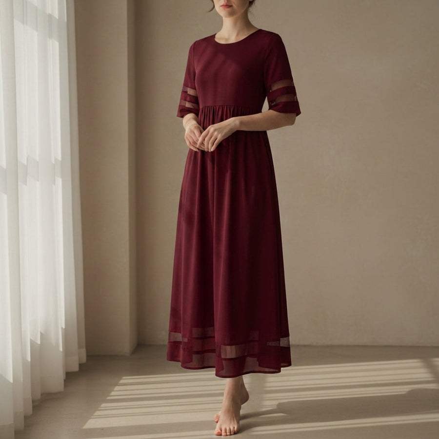 Violet | Piodao Mesh Panel Maxi Dress