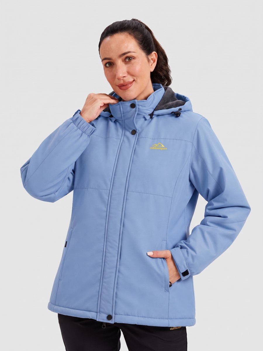 Women's Fleece Lined Warm Fleece Jacket – Light Blue