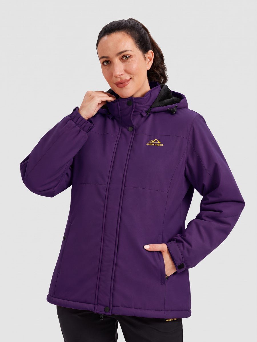 Women's Fleece Lined Warm Fleece Jacket – Deep Purple