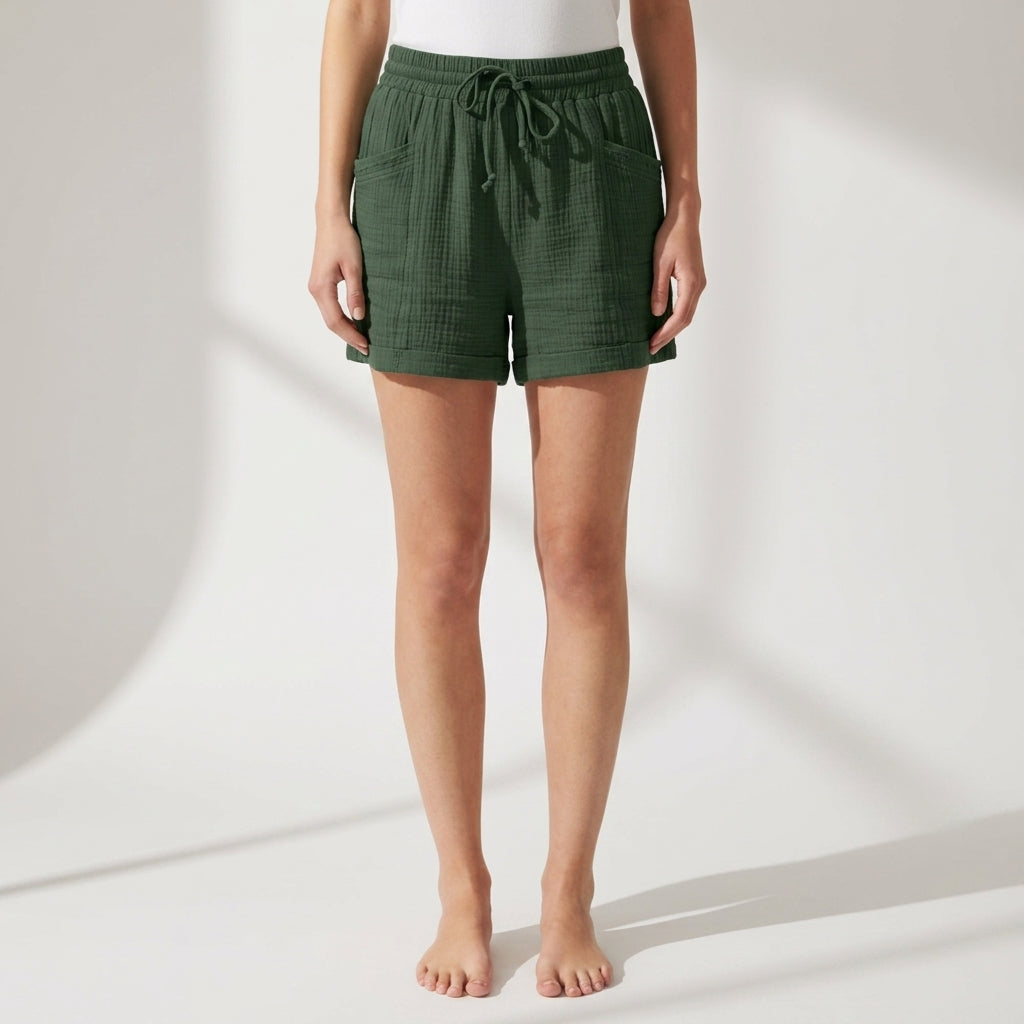 Zoe | Assisi Drawstring Gauze Shorts