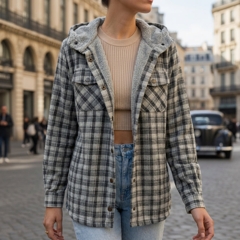 Zoey | Arles Hooded Plaid Jacket