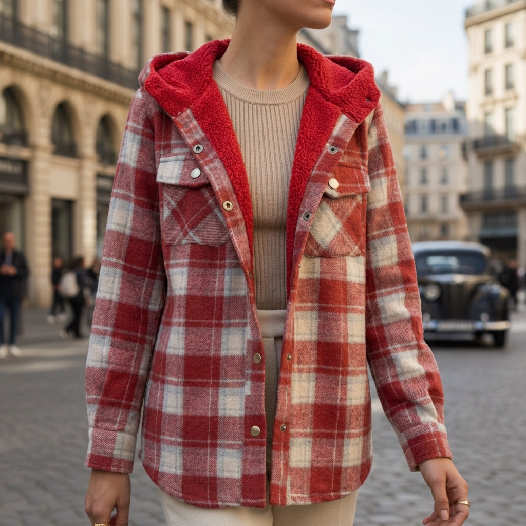 Zoey | Arles Hooded Plaid Jacket