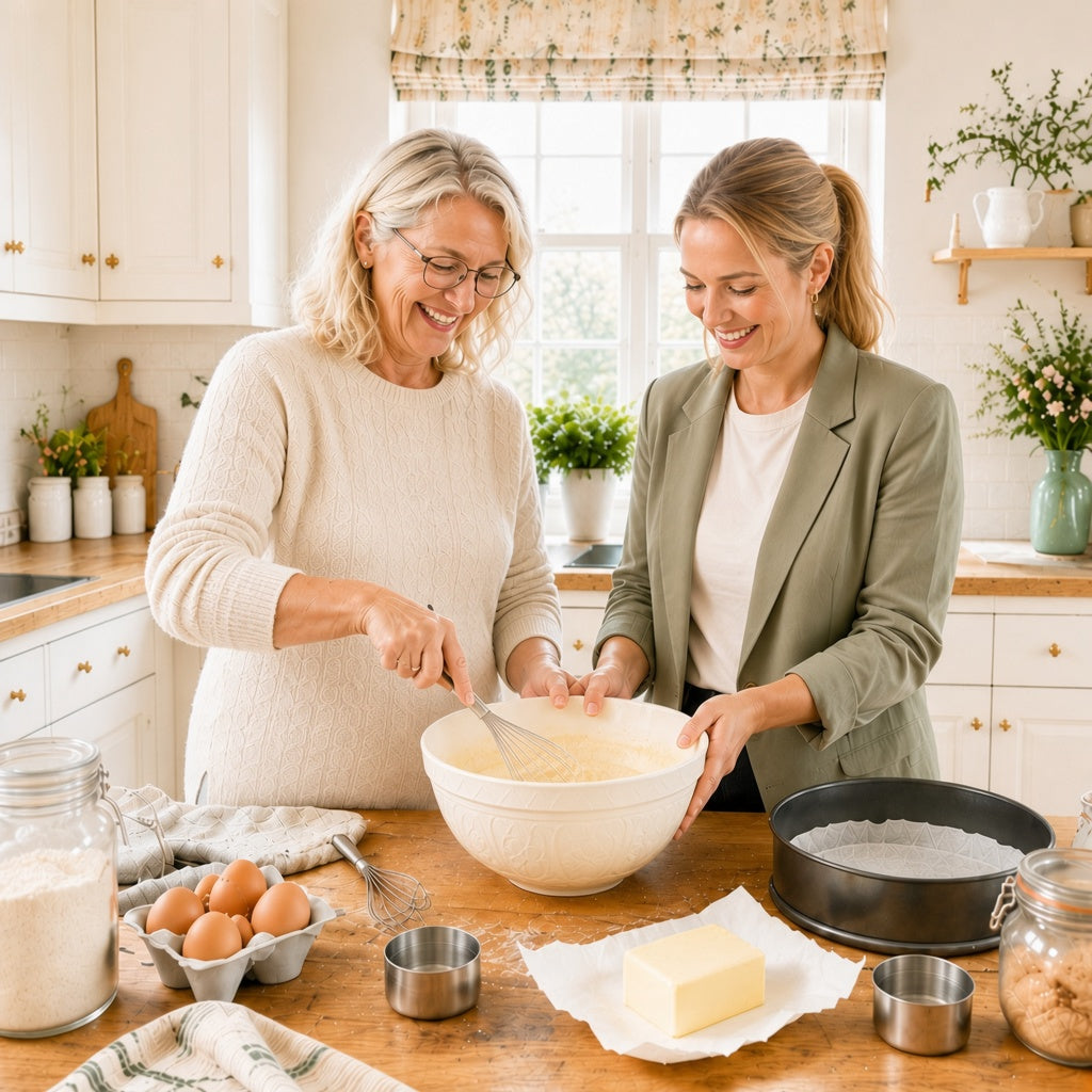 Friends baking together